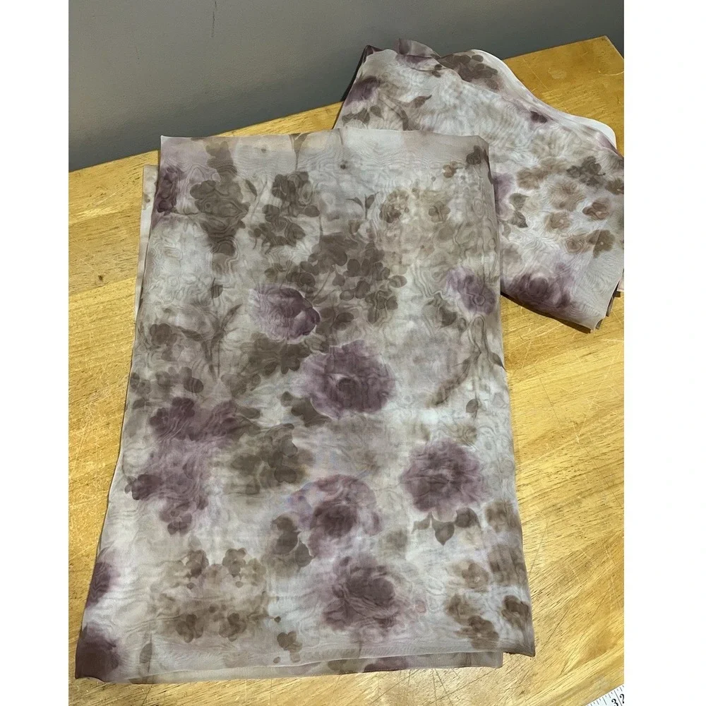 JCPenney Home Lisette Rose Print Purple Sheer Curtain panels‎ 60x84